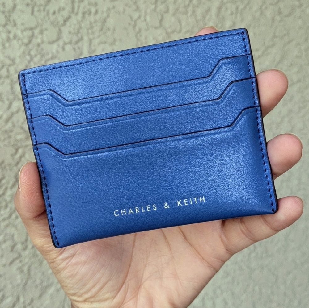 CHARLES & KEITH Blue Card Wallet Holder VEGAN